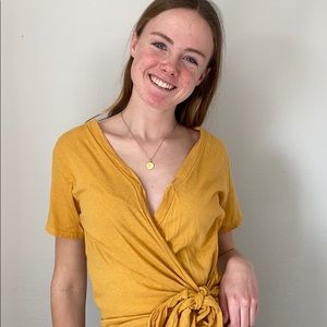 Mustard yellow tie top